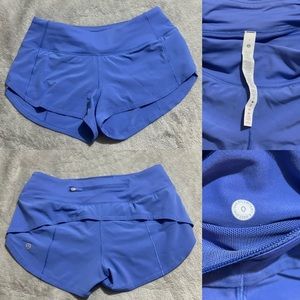 Lululemon NWOT Speed up LR short 2.5” 
Size 0 Wild Indigo